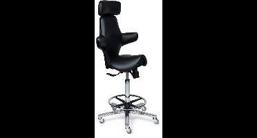 Ergonomische Zadelstoel Ergoline Premium Zwart op Wielen Lage uitvoering (40-57cm) / Zonder voetensteun / Standaard wielen