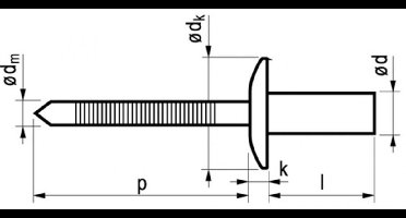 Masterfix Popnagel 3,2x9,5mm GWD - RVS(A2)/RVS(A2) (Per 500 stuks)