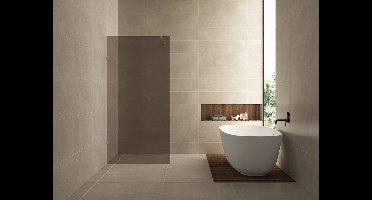 Wiesbaden Less Inloopdouche 90 x 200 cm Bronsglas - Geborsteld Brons Koper