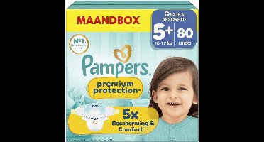 Pampers Premium Protection Maat 5+ - 80 Luiers - 12kg-17kg - Voordeelverpakking