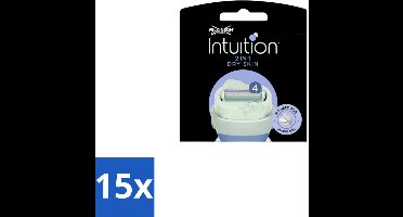 15 x Wilkinson Intuition 2 in 1 Navulmesjes Dry Skin 3 stuks per verpakking - Scheermesje Droge Huid - Scheermesje Met Kokosmelk - Scheermesje Met Amandelolie - Scheermesje Voor Droge Huid - Scheermesje Met Natuurlijke Ingrediënten
