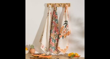 Set van 3 katoenen theedoeken TROPICAL