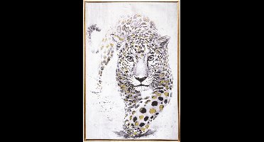 Canvas wanddecoratie luipaard 70 x 118 x 43 cm