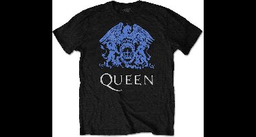 Queen - Blue Crest Heren T-shirt - M - Zwart