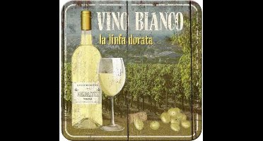 Vino Bianco - Metalen Onderzetter