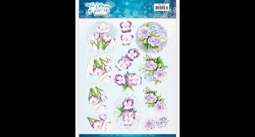 3 D knipvel Jeanine's Art- The colours of winter CD11570 - bloemen - 1 knipvel
