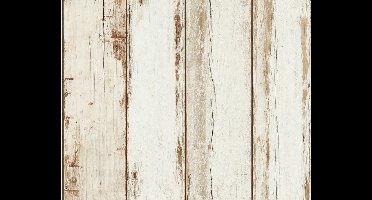 A.S. Création behang houtlook crème, bruin en zwart - AS-368931 - 53 cm x 10,05 m