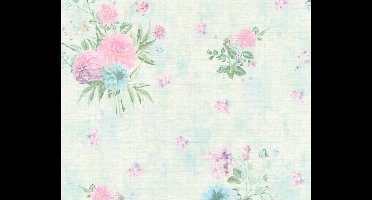 BLOEMEN BEHANG - Meerkleurig Groen Roze - AS Creation DJOOZ 2