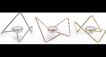 Black+Blum Triangular Loop Waxinelichthouder - Set van 3 Stuks - 14x14x7 cm - Assorti