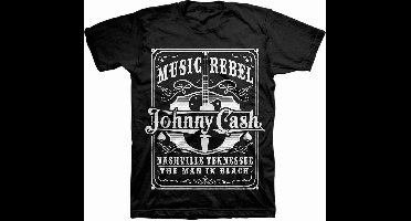 Johnny Cash - Music Rebel Heren T-shirt - L - Zwart