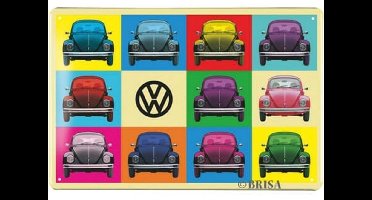 BRISA VW Collection - Volkswagen met VW T1 Bulli Bus retro-vintage-motief, VW-verzamelobject, cadeau-idee, vintage decoratie (20x30 cm)