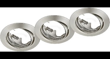 TRIO JURA - Inbouwspot - Nikkel mat - excl. 3x GU10 3 W - Zwenkbaar - Plafondbevestiging - rond