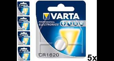 Varta CR1620 6620 70mAh 3V knoopcelbatterij - 5 Stuks