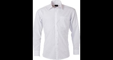 James and Nicholson Heren Longsleeve Poplin Shirt (Wit)