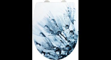 WENKO WC bril Sereno - Thermoplast met structuurprint - Easy-Close softclose sluiting - Fix-Clip bevestiging afklikbaar in RVS - belastbaar tot 350 kg - Toiletbril decor met structuur - Toiletzitting met print