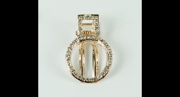 Duckklem rond rosékleurig strass