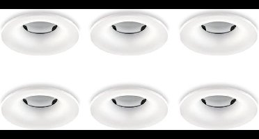 Groenovatie Inbouwspot - Rond - Waterdicht IP65 - Ø85 mm - Mat Wit - 6-Pack