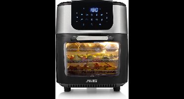 Princess Airfryer Oven DeLuxe 182075 - Heteluchtfriteuse - Extra groot 11 liter - PFAS vrij - 10 automatische programma's - RVS/Zwart