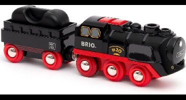 BRIO Stoomtrein op batterijen - Met realistische stoomeffecten - 33884 - complete treinset, zelfstandig speelbaar - vanaf 3 jaar