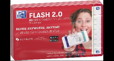 Oxford Flash 2.0 - Flashcards - Gelijnd - A7 - Rode rand - 80 stuks