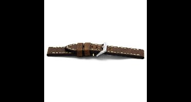 Horlogeband I354 Leder Vintage Bruin 24 mm