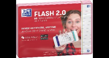 Oxford Flash 2.0 - Flashcards - Gelijnd - A6 - Roze rand - 80 stuks