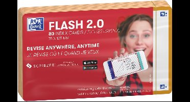 Oxford Flash 2.0 - Flashcards - Blanco - A7 - Oranje rand - 80 stuks