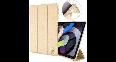 Hoes geschikt voor iPad Air 2022 / 2020 10.9 inch - Trifold Smart Book Case Cover Kunstleer Tablet Hoesje Goud