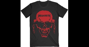 Megadeth - Vic Hi-Contrast Red Heren T-shirt - M - Zwart