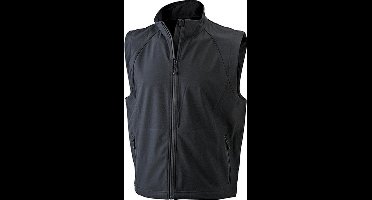 James and Nicholson Heren Softshell Vest (Zwart)