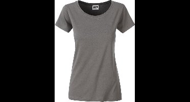 James and Nicholson Dames/dames Basic Organic Katoenen T-Shirt (Midden-Grijs)