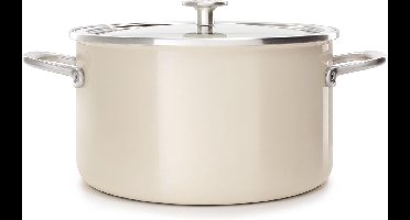 KitchenAid Steel Core Enamel kookpan 20cm 3,7L - Amandelwit - inductie - PFAS-vrij