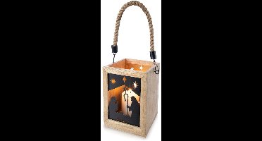 Kaars Lantaarn Kribbe MANGO 14x14x20 cm - Kaarsenhouder - Tuinlantaarn - Tuinverlichting