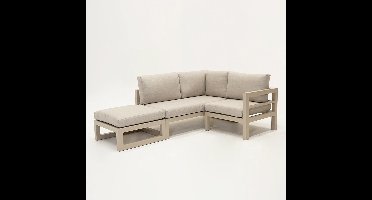 Vita Grosso 2-zits bank links + hocker + hoek beige