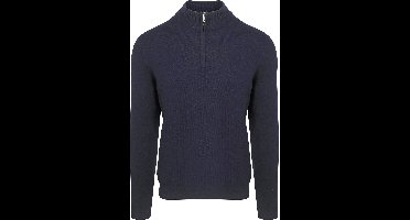 Steppin' Out Half Zip Trui Merinowol Navy - Maat S - Heren - Pullovers