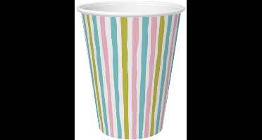 Duni Papieren Bekers Stripes 24 Cl 10 Stuks
