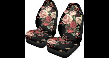 Stoelhoezen auto - universeel - stoelhoes voor in de auto - stoelovertrek - autostoelhoes - rozen - bloemen