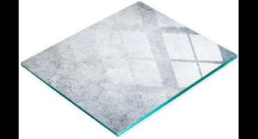 Serveerplank van gehard glas met betonmotief, 60x52 cm