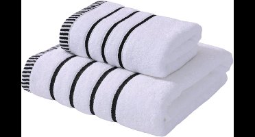 2-delige Luxe Bamboevezel Handdoekenset (70x140cm & 40x75cm) — Zijdezacht & Sneldrogend - Wit