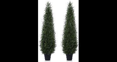 Boraboi® Kunstmatige Cederboom van 150 cm met Realistische Esthetiek voor Binnen en Buiten Decoratie - Set van 2