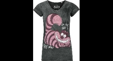 Alice In Wonderland Cheshire Cat - This Way or That Way? Dames T-shirt - zwart - 4XL