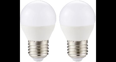 Kobi LED Lamp Mini Bolvorm E27 6W - 470lm - 4000K - 230V - Voor Werkplek of Badkamerlamp - 2 stuks