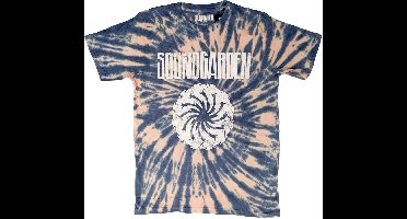 Soundgarden - Logo Swirl Heren T-shirt - M - Blauw/Creme