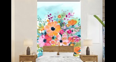 Behang - Fotobehang Bloemen - Schilderij - Natuur - Botanisch - Breedte 145 cm x hoogte 220 cm