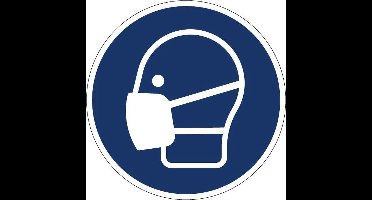 Sticker Mondmasker verplicht - Mondkapje Verplicht  - Corona - Ø200mm - 10 stuks