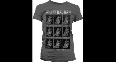 DC Comics Batman Dames Tshirt -2XL- The Many Moods Of Batman Grijs