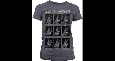 DC Comics Batman Dames Tshirt -M- The Many Moods Of Batman Grijs