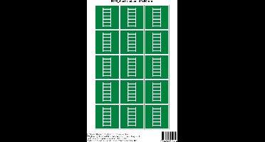 Pictogram sticker E059 Vluchtladder - 50x50mm 15 stickers op 1 vel