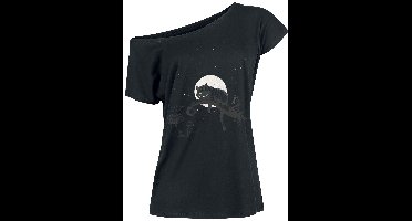 Alice In Wonderland Chesire Cat Crazy Nights Dames T-shirt - zwart - XL