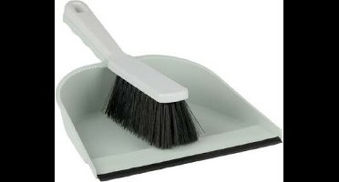Lifetime Clean Stoffer en blik - kunststof - 32x23 cm - rubber rand